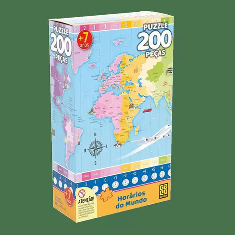 Puzzle 200 peças Horários do Mundo