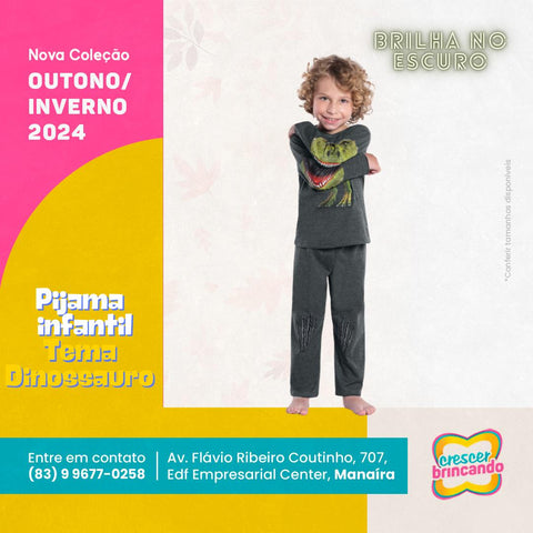 Pijama Brilha no Escuro Infantil Menino Kyly