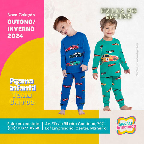 Pijama Brilha no Escuro Infantil Menino Kyly